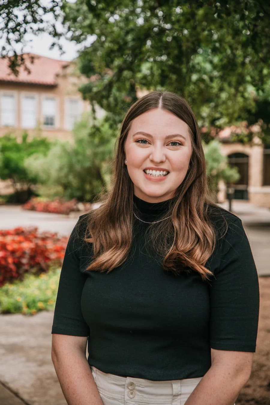 Nancy Etz Scholarship recipient on a university campus
